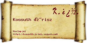 Kossuth Írisz névjegykártya